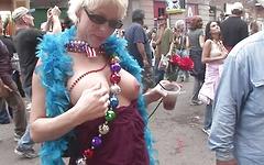Older women flash tits and ass at early Mardi Gras gathering - movie 3 - 3