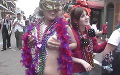 Older women flash tits and ass at early Mardi Gras gathering - movie 3 - 5