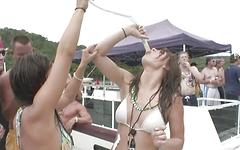 Babes on a boat party with topless pole dancing  - movie 3 - 7