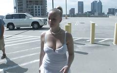 Blonde shows off her big boobs after strip tease  - movie 4 - 2
