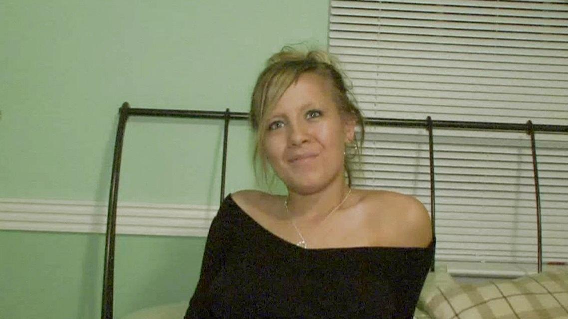 Blonde Coed Shows Off Her Big Pierced Tits and Shaved Pussy