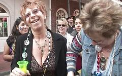 Grannies and MILFs show off their tatas at Mardi Gras - movie 5 - 3