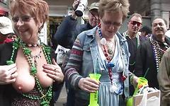 Grannies and MILFs show off their tatas at Mardi Gras - movie 5 - 4