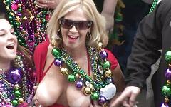 MILFs show off their big boobs for beads at Mardi Gras - movie 6 - 4