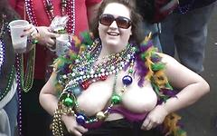 MILFs show off their big boobs for beads at Mardi Gras - movie 6 - 5