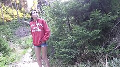 Nicolette Rubs One Out in the Forest join background