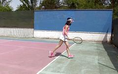 Lady D Masturbates on the Court join background