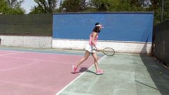 Watch Now - Lady d masturbates on the court