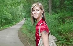 Blonde Eurobabe does POV blowjob in the park - movie 4 - 2