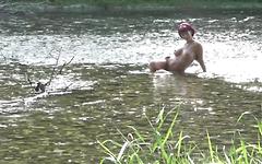 Samy Saint gets cuffed between two guys by the river  - movie 4 - 2