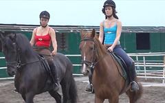 two Dutch hotties go riding topless - movie 4 - 2