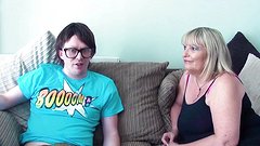 Watch Now - Granny gets laid by nerd pervert