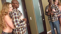 blonde hottie gets her bald pussy stuffed with big black cock - movie 2 - 2