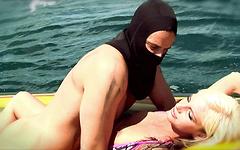 Blonde in raft sends pirate overboard with pleasure  - movie 2 - 2