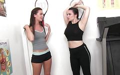 Watch Now - Stepsisters paris lincoln and stella daniels finger and scissor in the gym