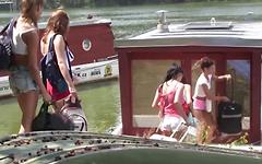 Houseboat turns into girl-on-girl orgy for hot teens on holiday  - movie 1 - 3