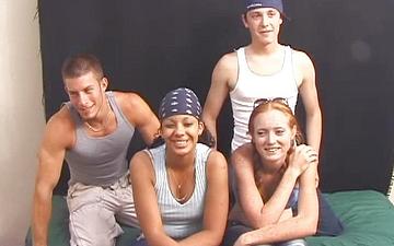 Scaricamento European red head has a bisexual college foursome in america
