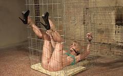 Angel Piaff gets multiple orgasms in new cage bindings - movie 4 - 2