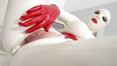 Jetzt beobachten - Lucy latex in naughty nurse masturbation session where she tastes herself