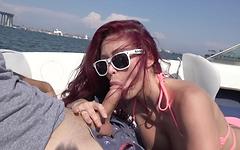 Monique Alexander sucks cock on a boat 