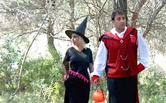 Gina Snake in bizarre Halloween role play threesome - movie 3 - 2