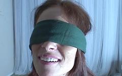 Ginger Lea wears a blindfold and takes a hard dick far down her throat - movie 9 - 7