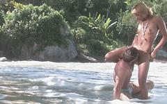 Sabrina Ferrari has her bronze Brazilian body banged by the shore - movie 1 - 4
