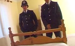 Regarde maintenant - Naughty blonde given daytime visit by cops. gets intense anal dp threesome