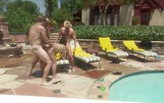Katja Kassin gets double penetrated during a poolside gang bang - movie 3 - 4