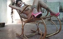 Billie Star's pussy looks delicious as she is bound to a rocking chair - movie 8 - 7