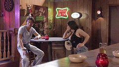 Jessica Bangkok's big boobs bounce as she fucks a stud against the bar - movie 2 - 2