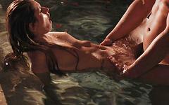 Rebecca Volpetti floats in the warm water as he slowly sinks his cock in - movie 3 - 5