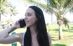Ver ahora - Bambi black shaved her pink pussy naked for this poolside fuck