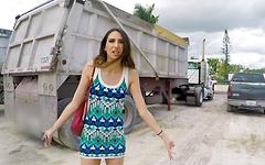 Natalia is a spicy latina that swirls her pussy on cock at the impound lot - movie 1 - 2