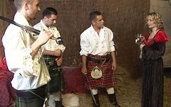 Alexis May fucks three dudes in kilts and lets them take every hole - movie 1 - 2