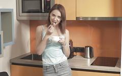 Julia Crow gets things cookin in the kitchen by masturbating with a spoon - movie 6 - 2