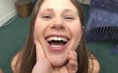 College cutie Mackenzie Wilson eats cum and grins after POV blowjob - movie 19 - 7