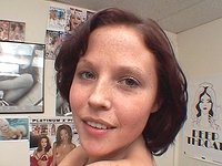 Freckled cutie Alexis Red sucks starts a cum shot to the tongue in POV - movie 5 - 2