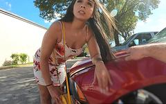 Lilly Hall totals her car and fucks the mechanics dick for a favor join background