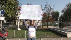 Watch Now - Arietta younge calls out this stud to fuck her at an activist march