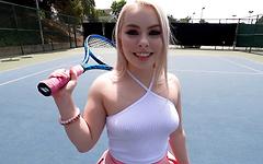 Haley Spades goes buckwild at a public tennis court join background