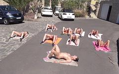 Naked outdoor yoga starring Nikki Sweet, Mia Melone and Alexis Cherry - movie 3 - 3