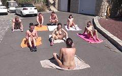Naked outdoor yoga starring Nikki Sweet, Mia Melone and Alexis Cherry - movie 3 - 5