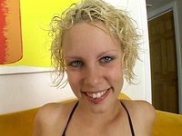 Watch Now - Freaky blonde with lip piercing slides her lips and tongue down your shaft