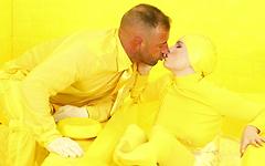Mimi Cica is in yellow because she is greedy for all the cock she can get! - movie 2 - 2