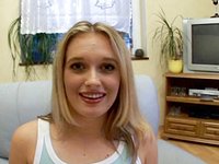 Perky blonde college coed sucks a monster cock and swallows cum - movie 12 - 2