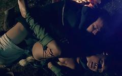 Luna Corazon cums so hard on his big cock as she is fucked by a campfire - movie 1 - 3