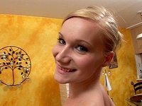 Watch Now - Throat fuck this hot blonde bitch then suck her toes and feed her cum