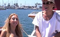 Fucking on a boat outdoors in the sunshine is better when its a threesome join background