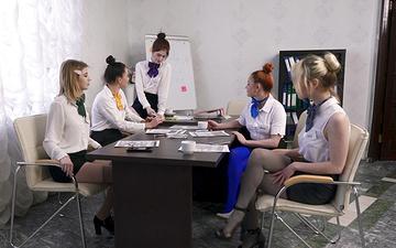 Download Intense lesbian gang bang goes down in the board room!